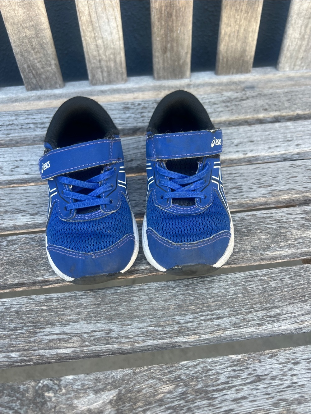 ASICS Kids Blue Mesh & Velcro Sneakers